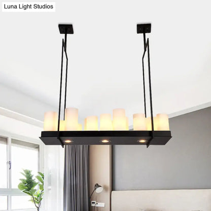 Traditional barrel frosted glass island pendant – dining room light