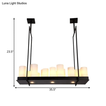 Traditional barrel frosted glass island pendant – dining room light