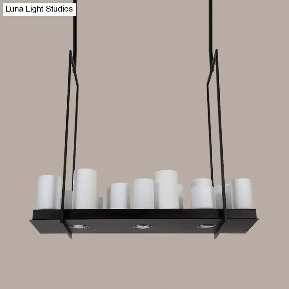 Traditional barrel frosted glass island pendant – dining room light