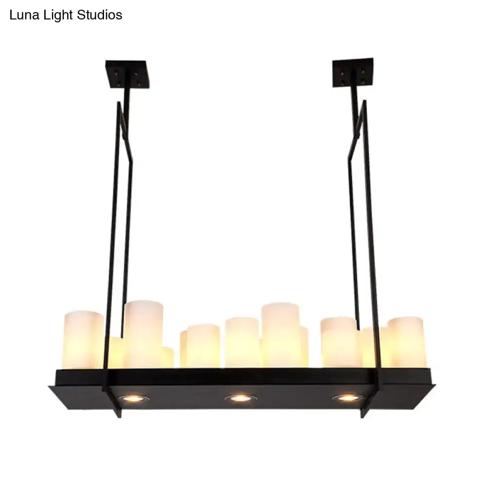 Traditional barrel frosted glass island pendant – dining room light