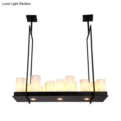 Traditional barrel frosted glass island pendant – dining room light
