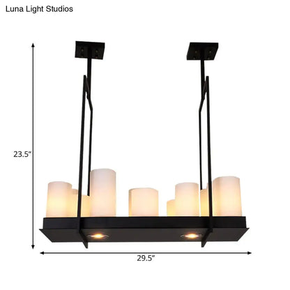 Traditional barrel frosted glass island pendant – dining room light