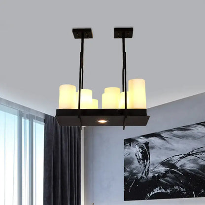 Traditional barrel frosted glass island pendant – dining room light