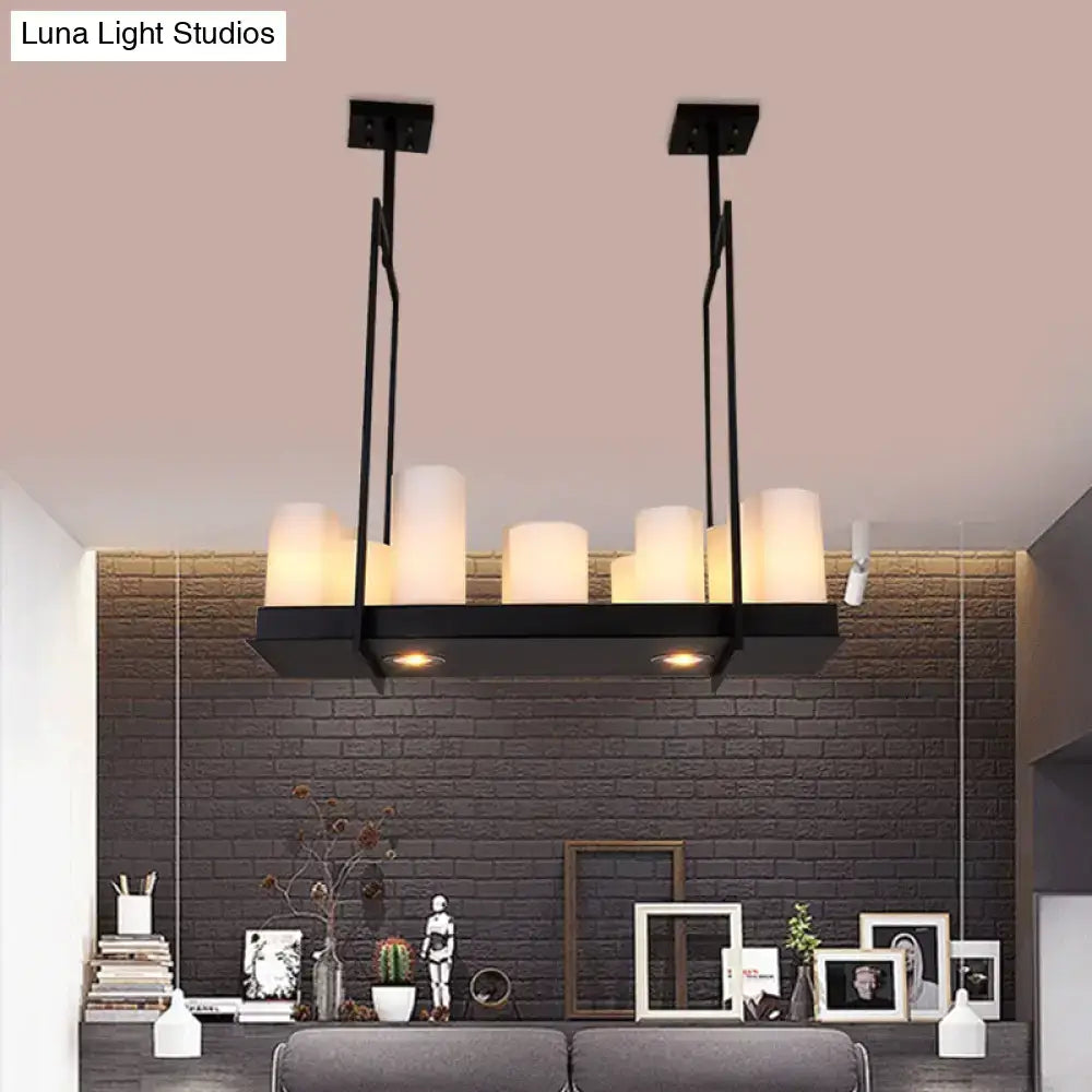 Traditional barrel frosted glass island pendant – dining room light