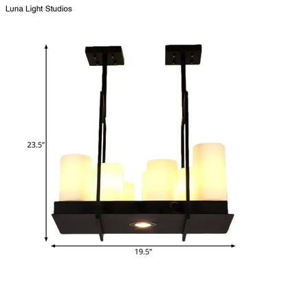 Traditional barrel frosted glass island pendant – dining room light