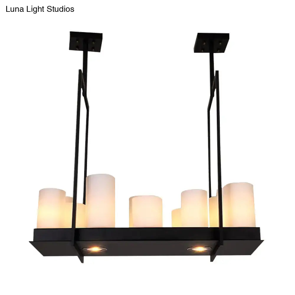 Traditional barrel frosted glass island pendant – dining room light