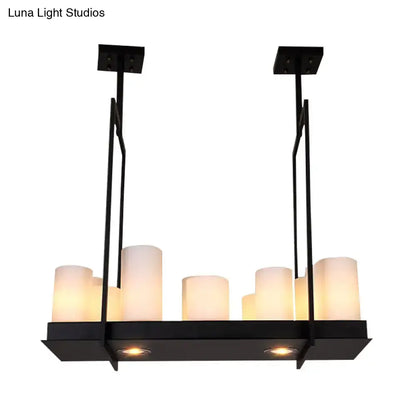 Traditional barrel frosted glass island pendant – dining room light