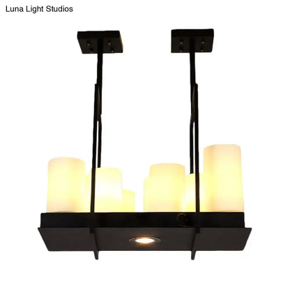 Traditional barrel frosted glass island pendant – dining room light