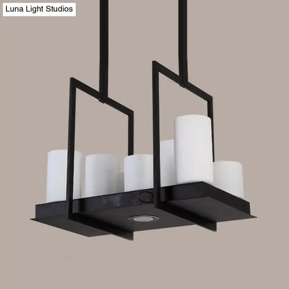 Traditional barrel frosted glass island pendant – dining room light