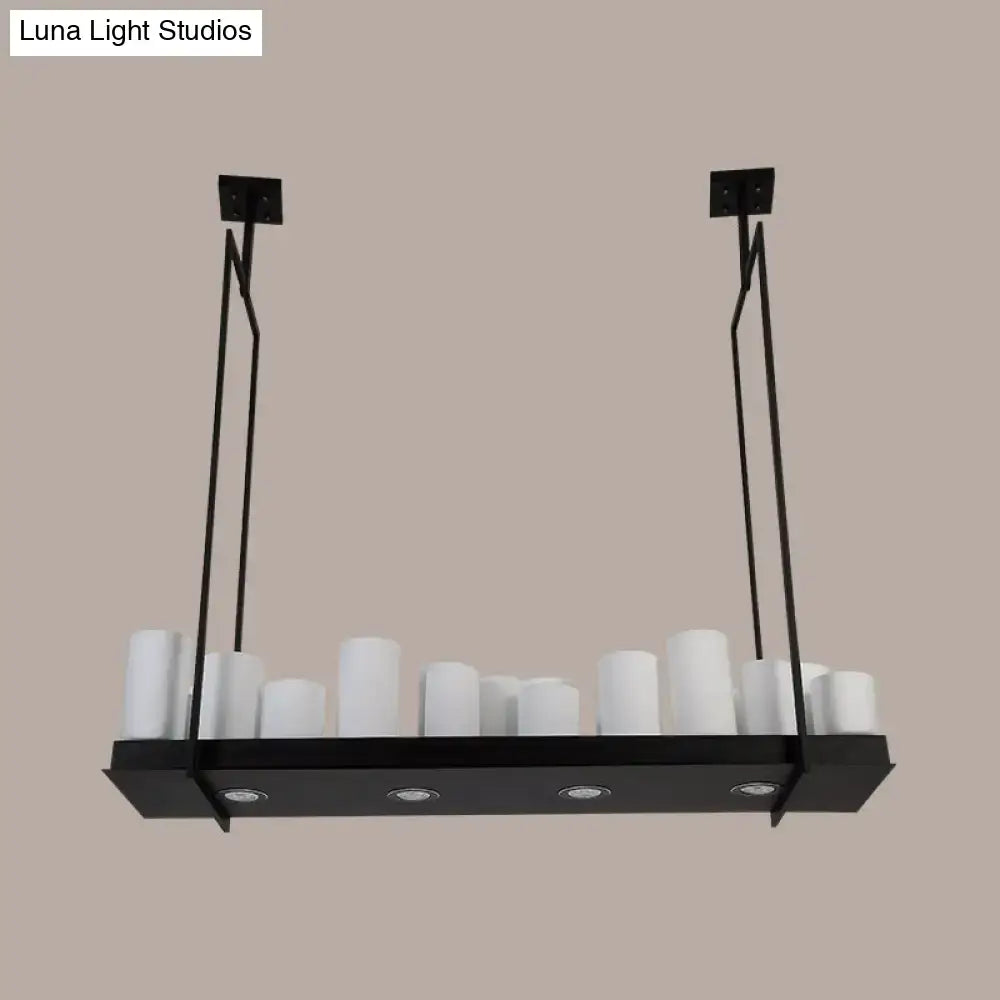 Traditional barrel frosted glass island pendant – dining room light