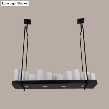 Traditional barrel frosted glass island pendant – dining room light
