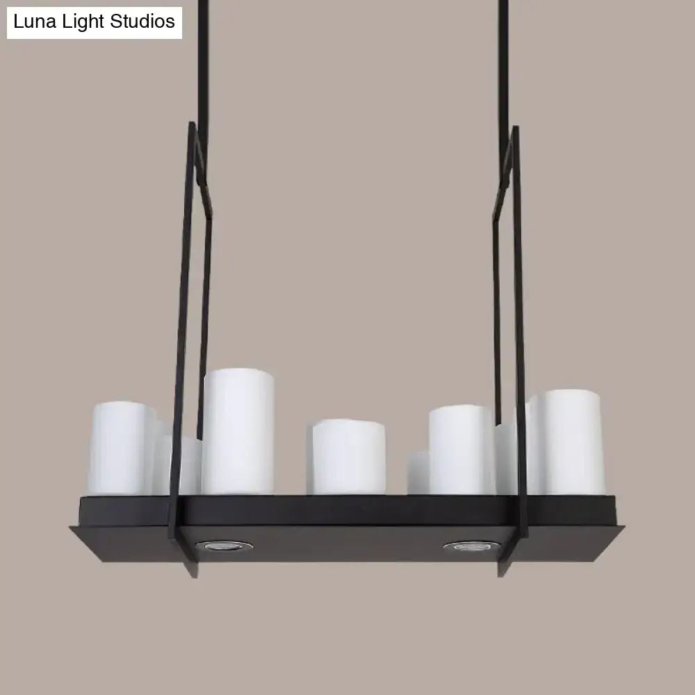Traditional barrel frosted glass island pendant – dining room light