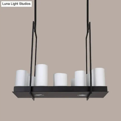 Traditional barrel frosted glass island pendant – dining room light