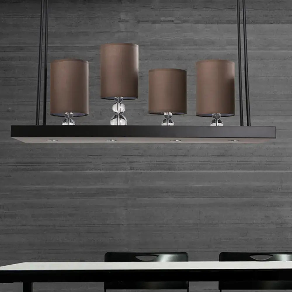 Modern black and brown island light fixture dining room pendant