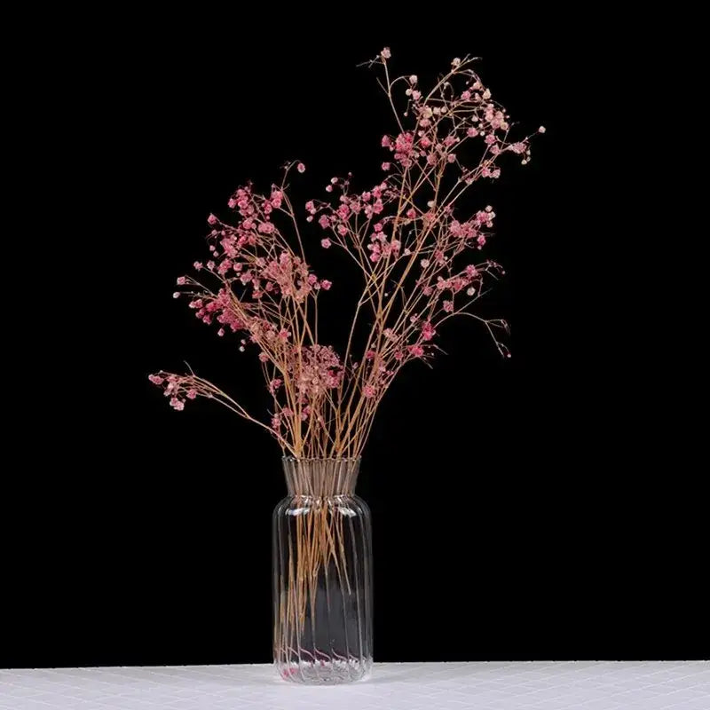 Ribbed transparent nordic vase living room glass decor