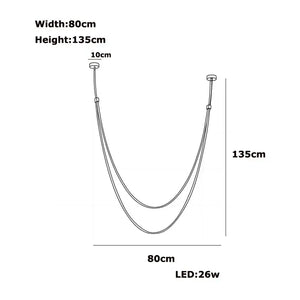 Modern minimalist leather belt led chandelier dining room pendant light