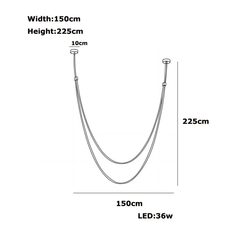 Modern minimalist leather belt led chandelier – living room light