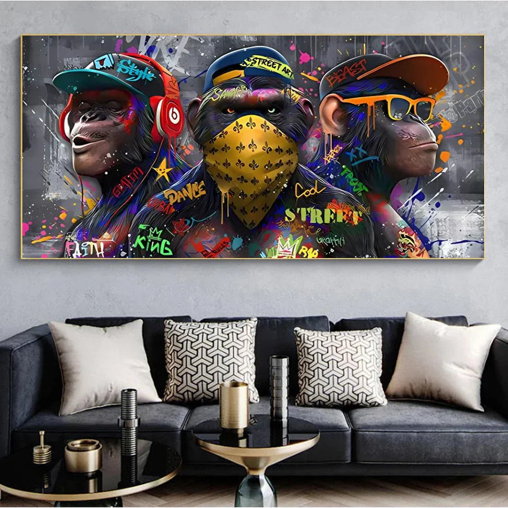 DecorBites™ Trendy Orangutans Wall Art Print