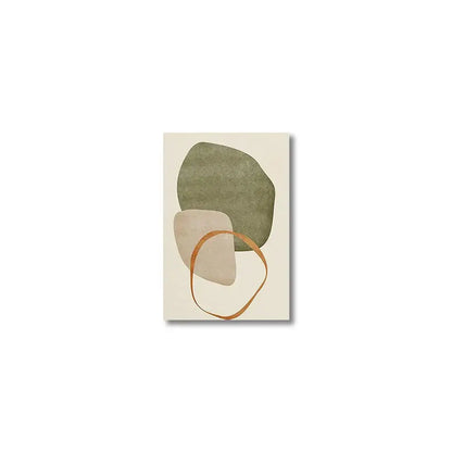 Modern earthy tropical leaves abstract canvas set living room art