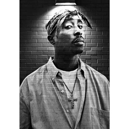 Iconic black & white tupac canvas print bedroom hip hop wall art