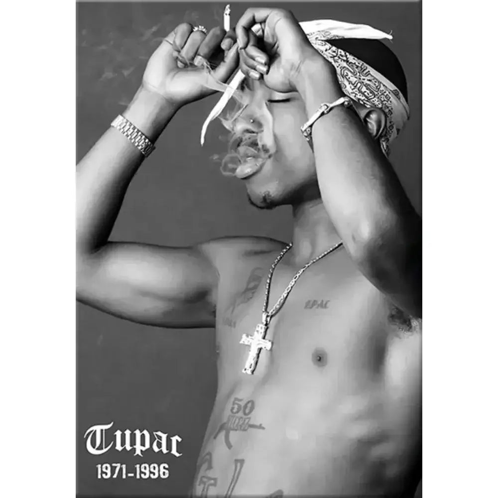 Iconic black & white tupac canvas print bedroom hip hop wall art