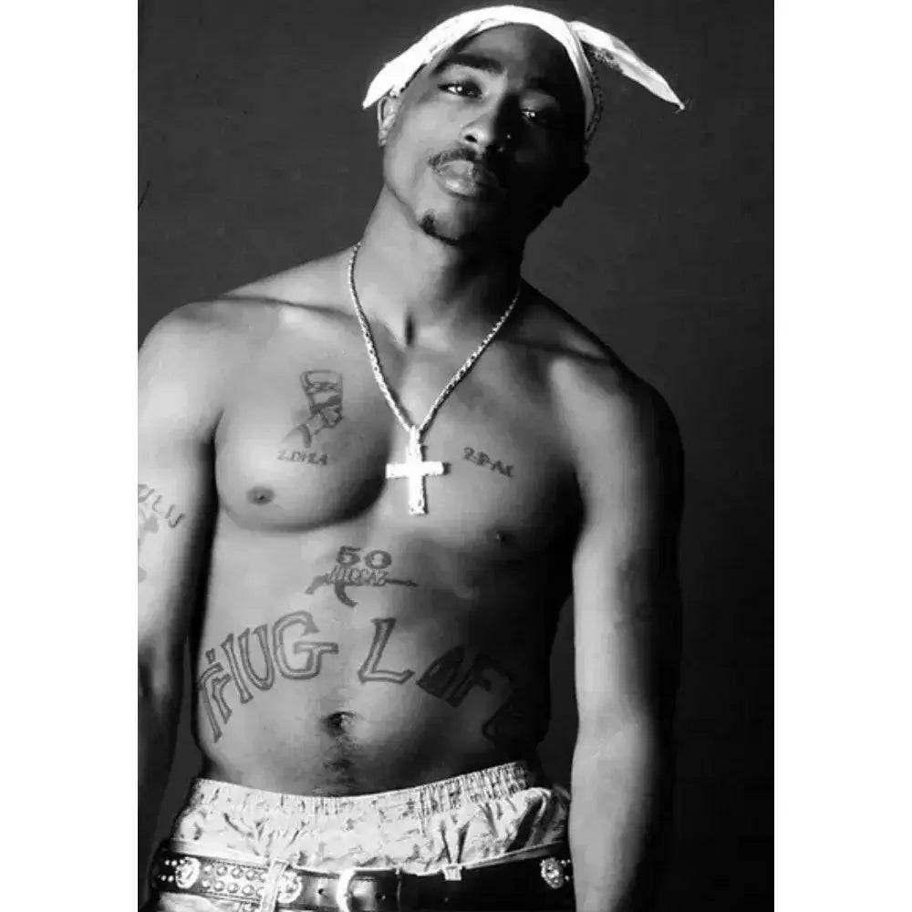 Iconic black & white tupac canvas print bedroom hip hop wall art