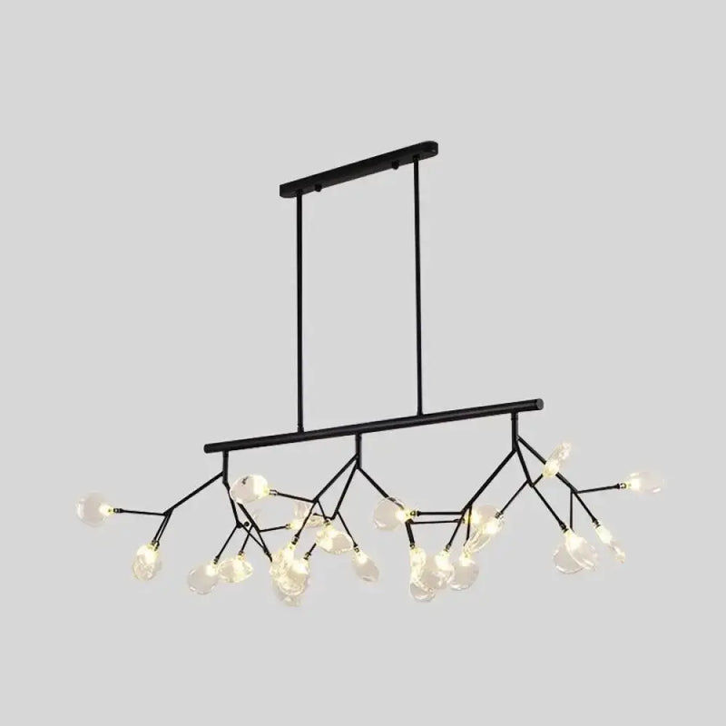 Modern black 27 light branching globe chandelier dining room fixture