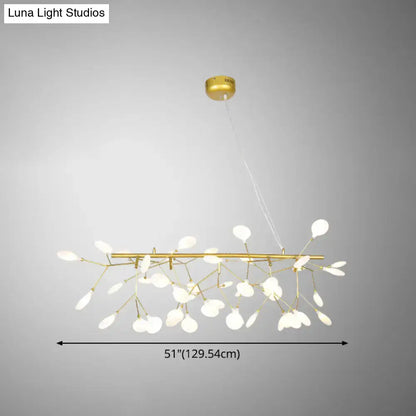 Modern gold linear firefly pendant lighting for living room