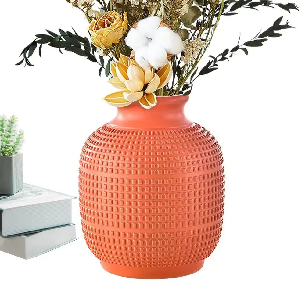 Textured teal modern floral vase living room unbreakable decor