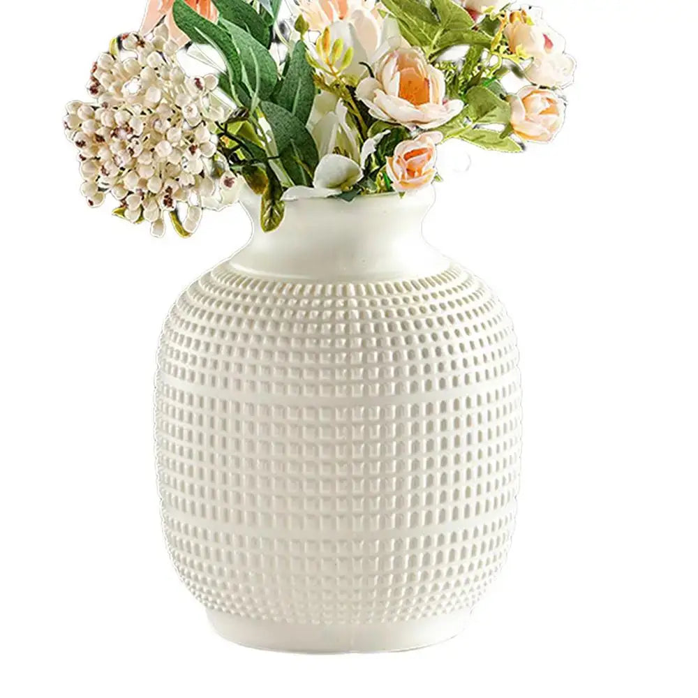 Textured teal modern floral vase living room unbreakable decor