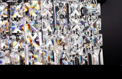 Modern rectangular crystal chandelier for dining room