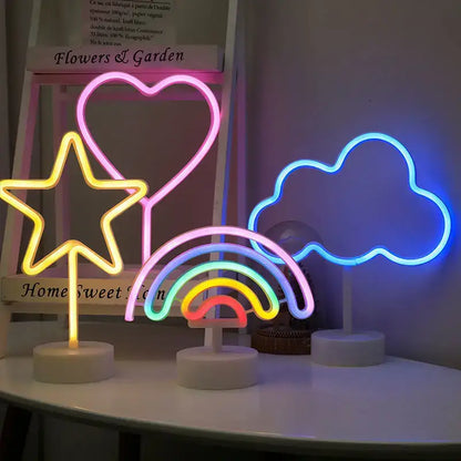 Colorful led neon sign shapes bedroom night light