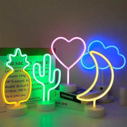 Colorful led neon sign shapes bedroom night light