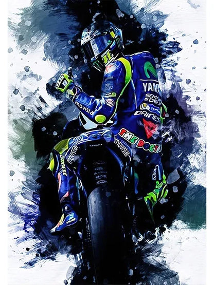 DecorBites™ Valentino Rossi Motorcycle Racing Canvas Wall Art