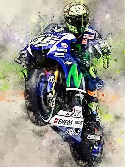 DecorBites™ Valentino Rossi Motorcycle Racing Canvas Wall Art