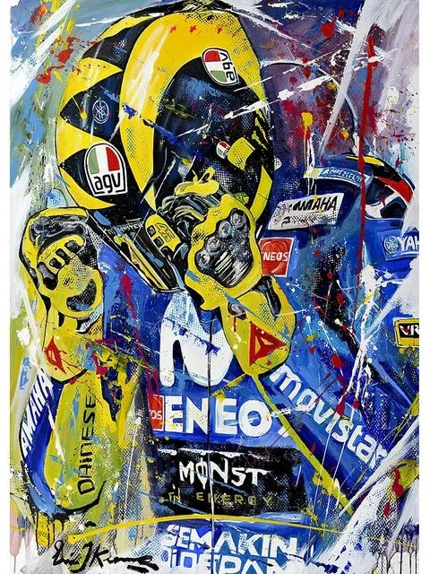 DecorBites™ Valentino Rossi Motorcycle Racing Canvas Wall Art