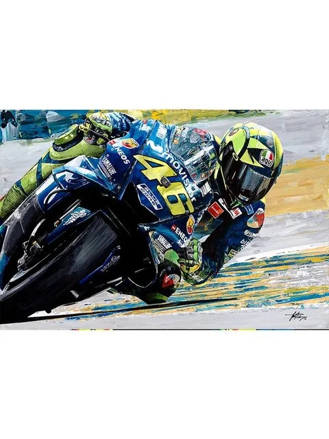 DecorBites™ Valentino Rossi Motorcycle Racing Canvas Wall Art