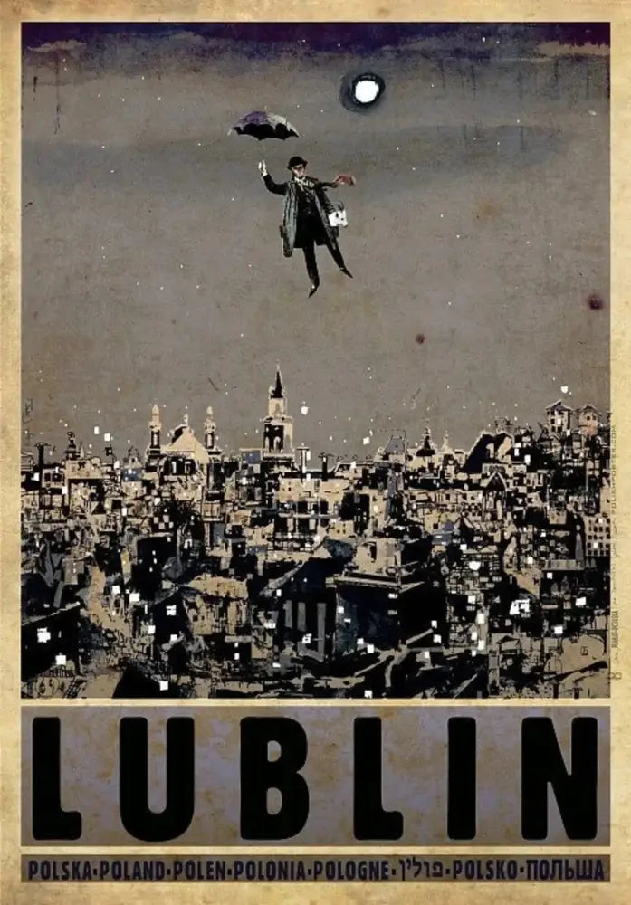 Vintage poland city posters canvas wall art living room decor