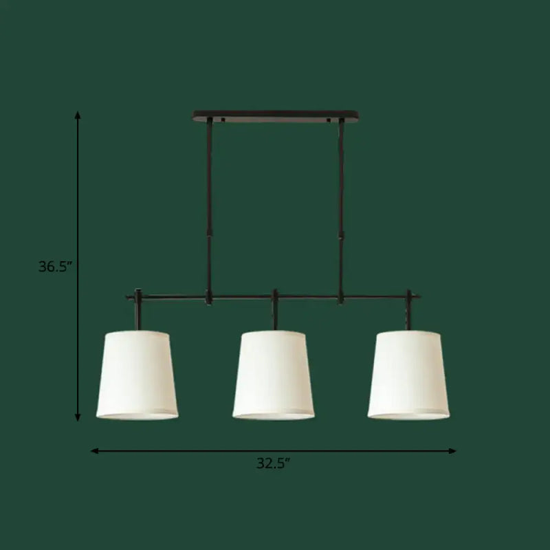 Modern black and off-white vintage fabric pendant light dining room