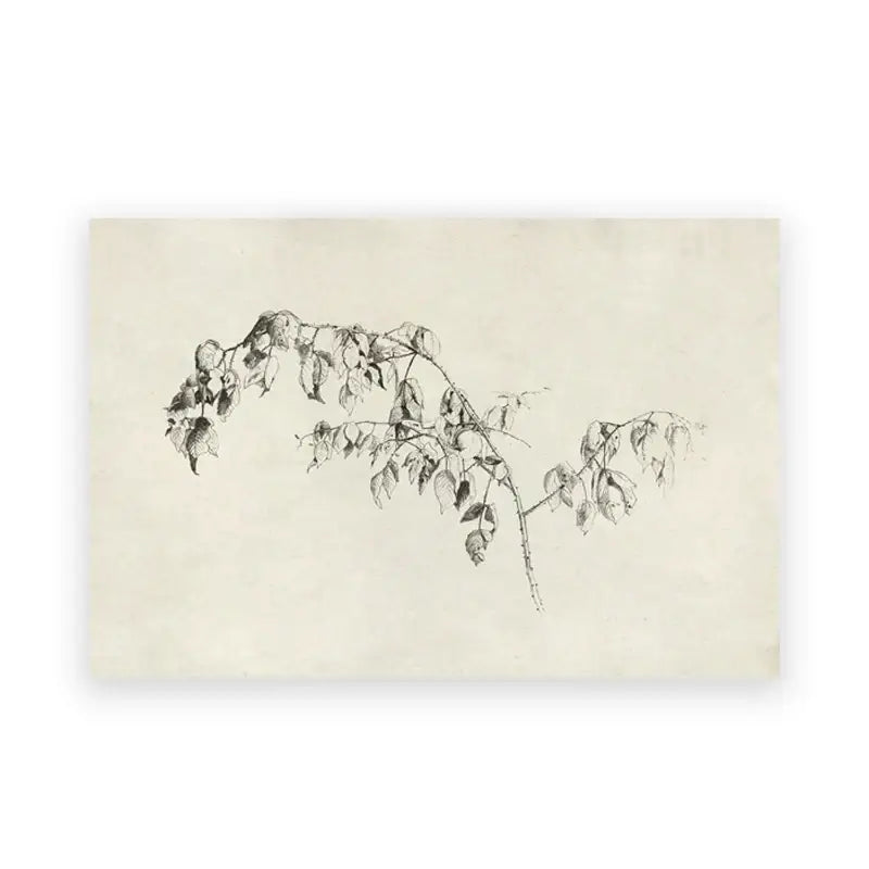 Vintage farmhouse landscape canvas wall art bedroom ink sketch branch