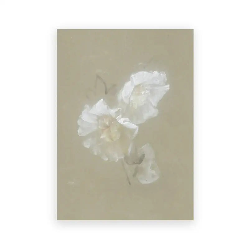 Vintage farmhouse landscape white floral wall art living room canvas