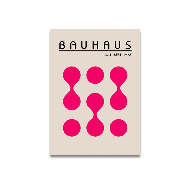 Vintage pink cartoon bauhaus canvas poster bedroom wall art