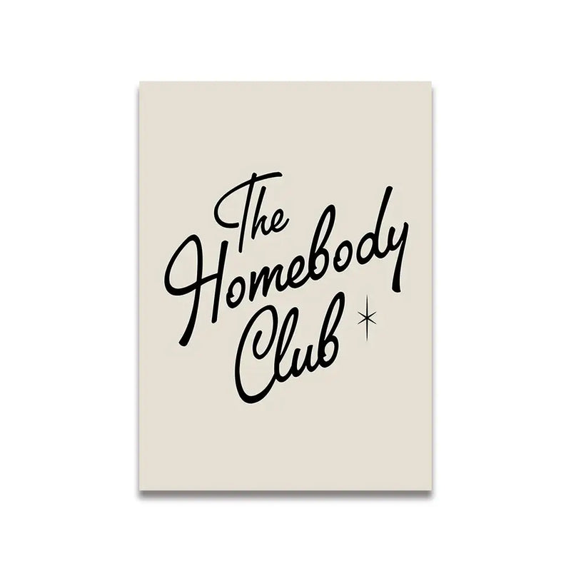 Vintage pink cartoon print homebody club canvas bedroom wall art