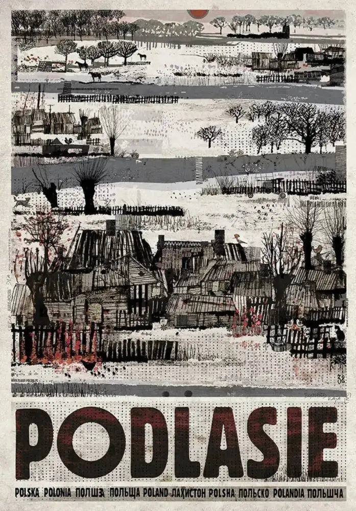Vintage podlasie poland city posters canvas prints living room decor