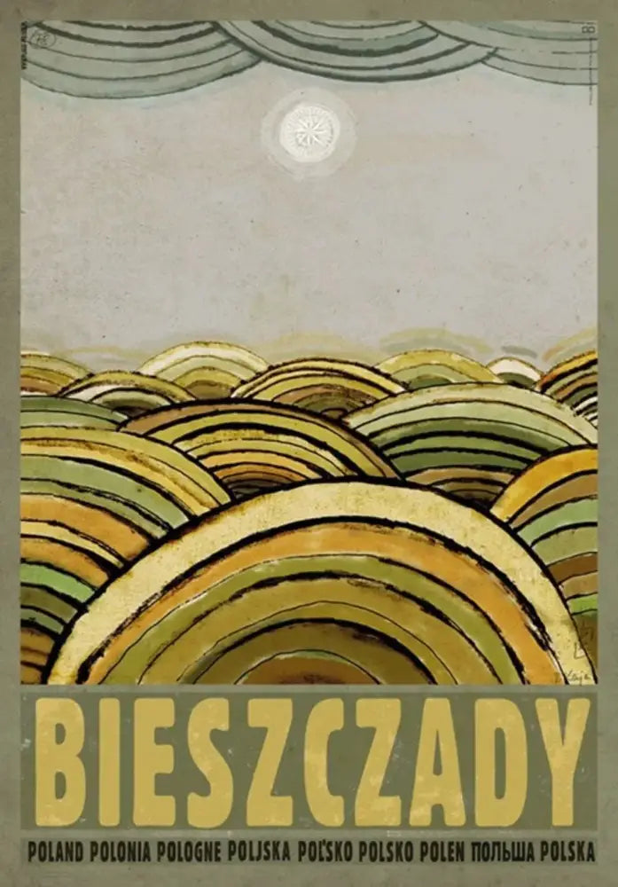 Vintage bieszczady hills city posters canvas living room art
