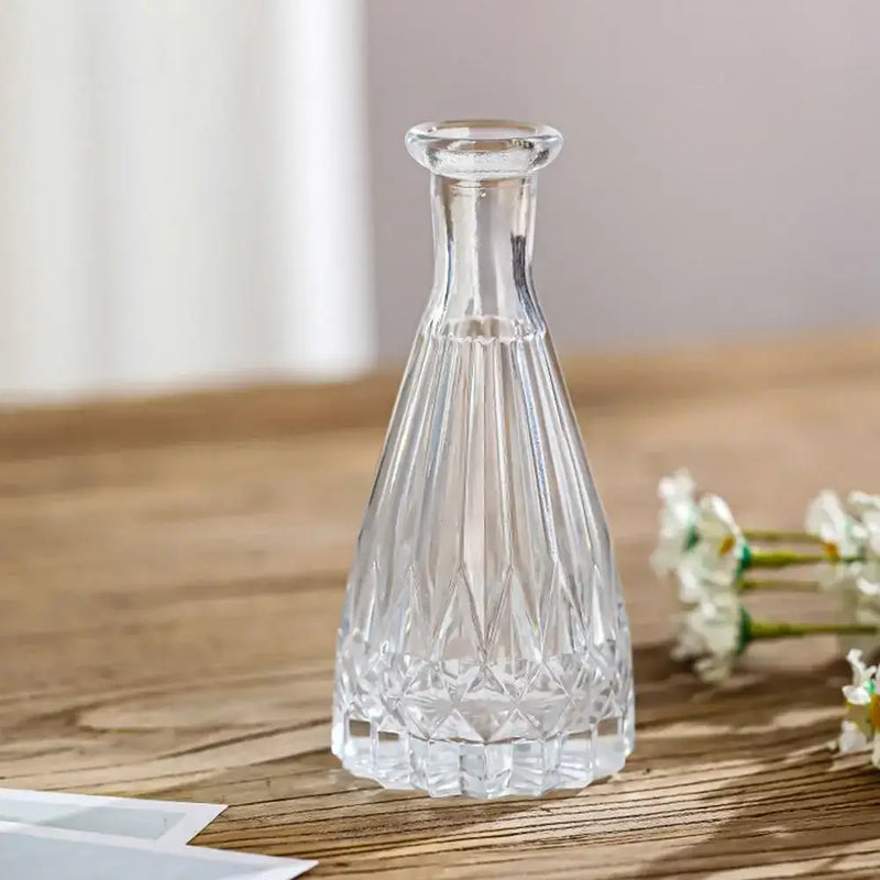 Vintage relief clear crystal glass vase living room hydroponic decanter