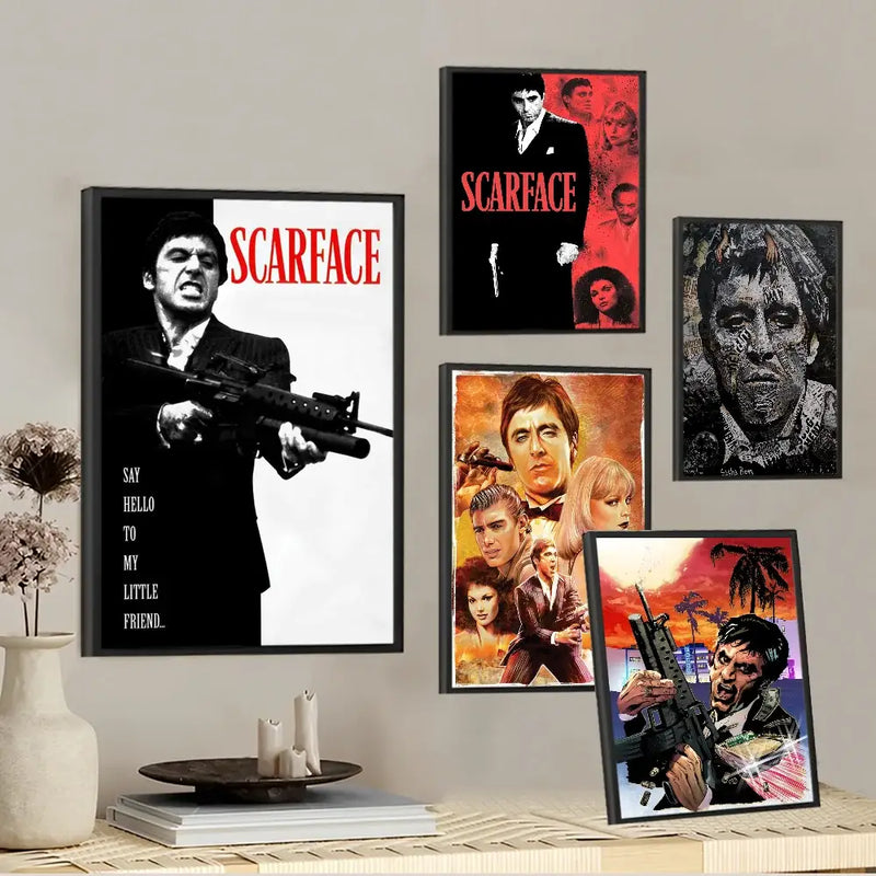 Vintage scarface movie framed poster bedroom wall decor