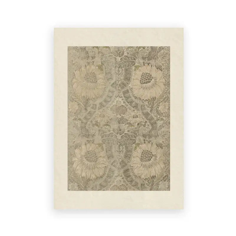 Vintage summer landscape beige floral canvas art – living room decor