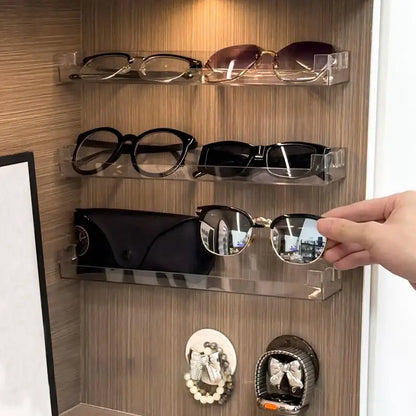 Modern clear acrylic wall mounted transparent storage rack bedroom