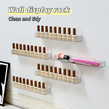 Modern clear acrylic wall mounted transparent storage rack bedroom